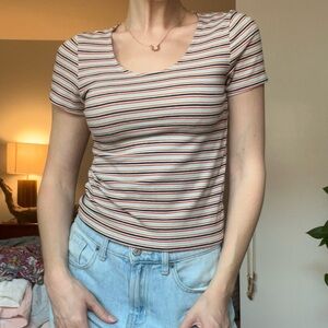 American Eagle Outfitters Multicolor Striped Tee